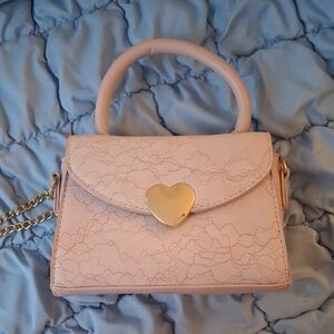 Chic Pink Mini Bag with Heart Detail